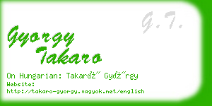 gyorgy takaro business card